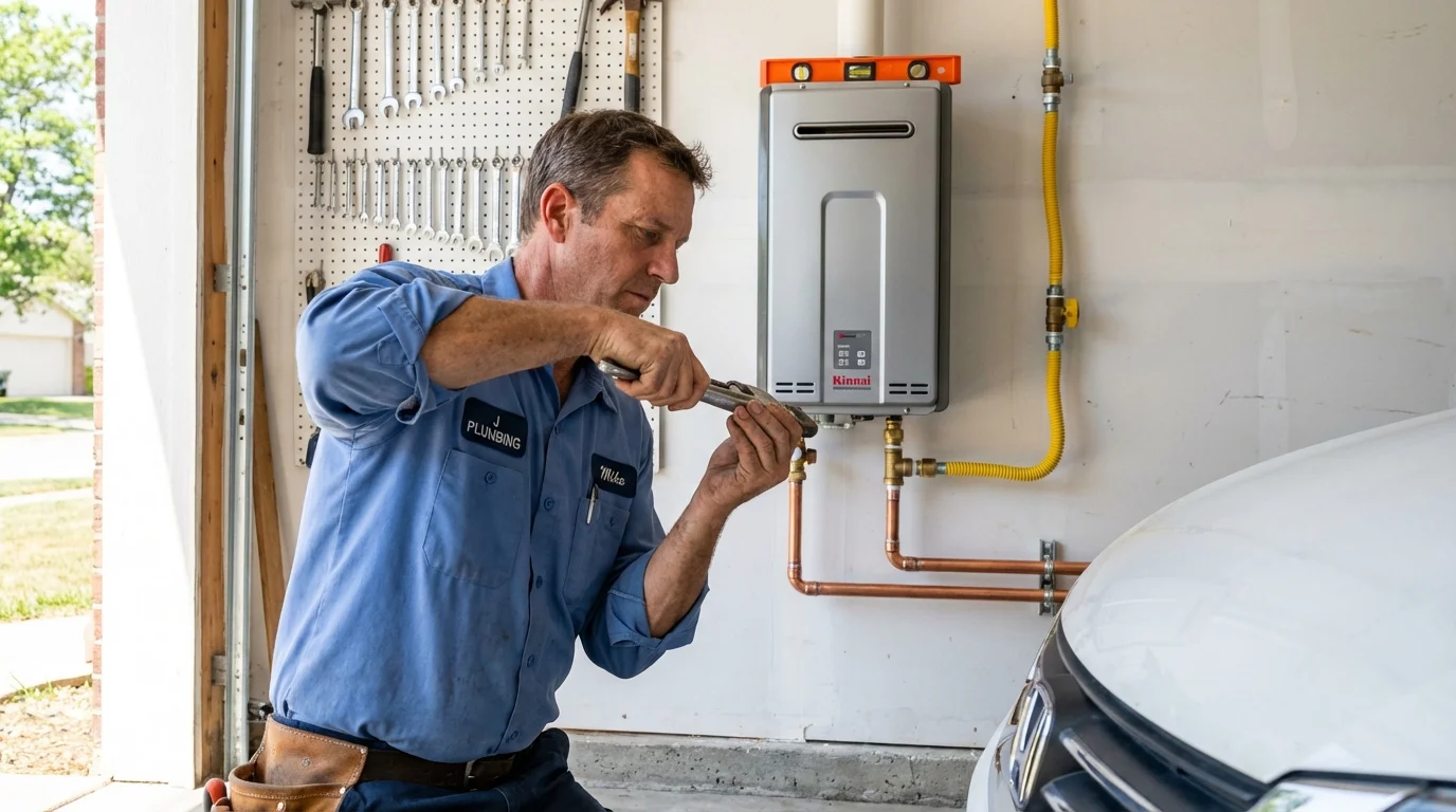 Tankless water heater installation by a Johns Plumbing LLC plumber in Epworth